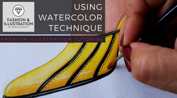 Watercolor shoe illustration video‏