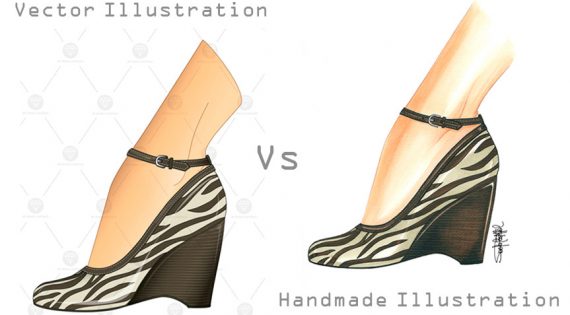 Vector Illustration VS handmade illustration