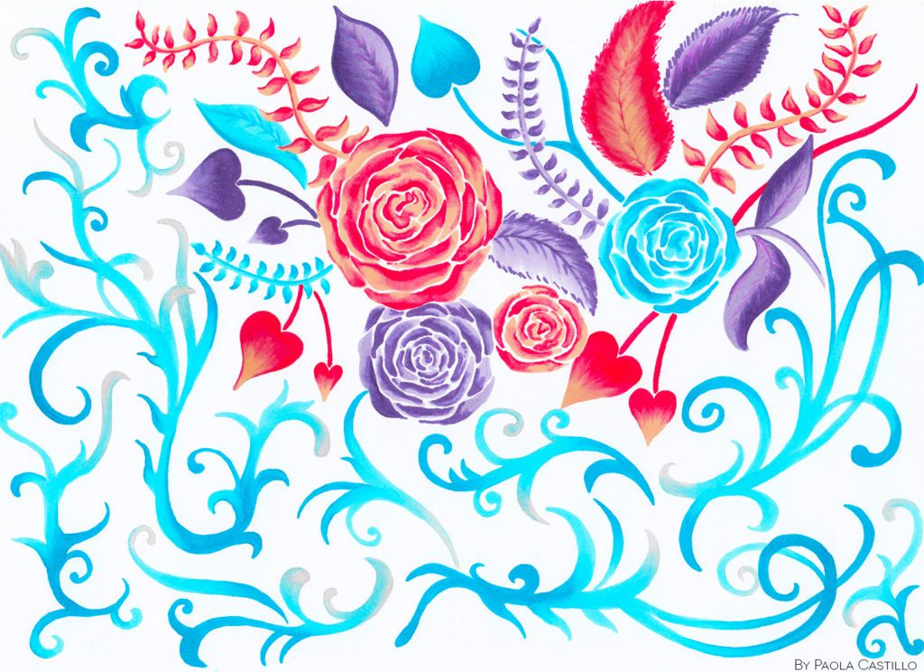Spring 2015 flowers illustration by Paola Castillo