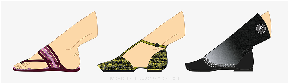 modelos de zapatos de mujer en vectores