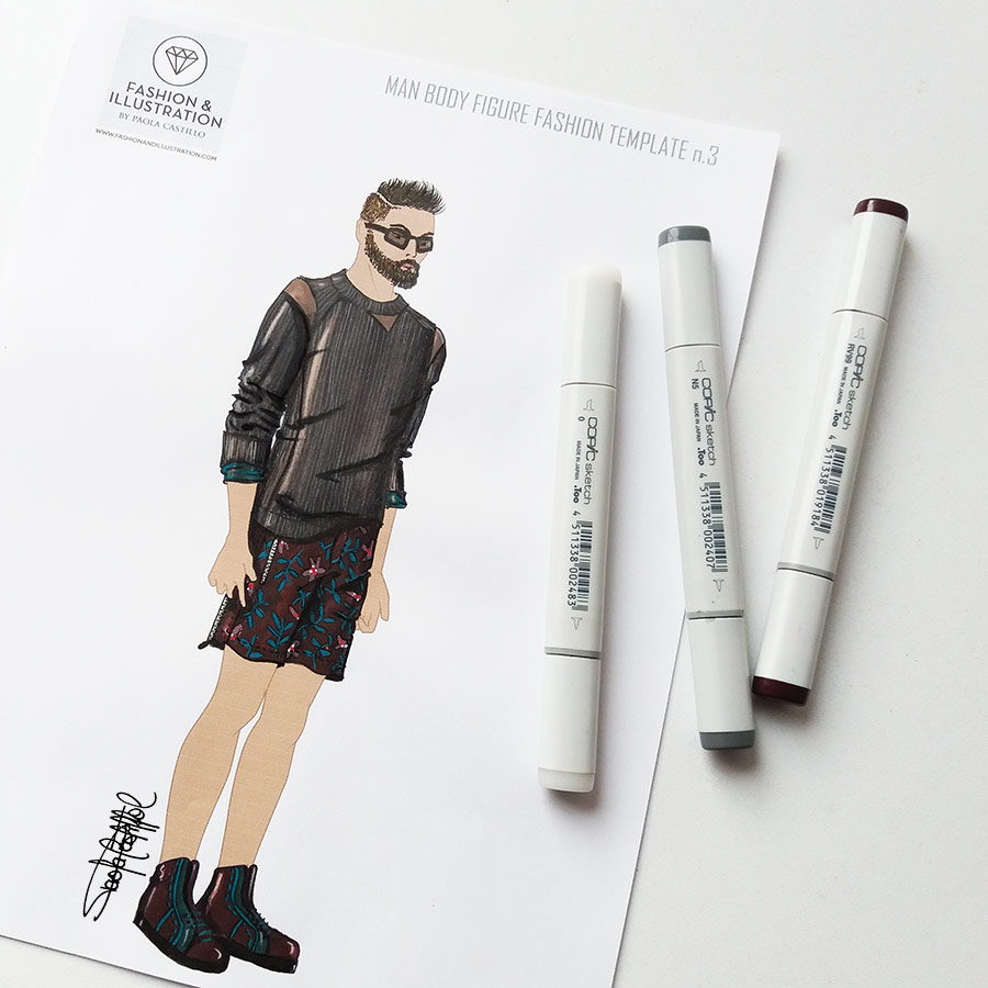 Fashion Croquis- Male Figure Template 056 - Designers Nexus