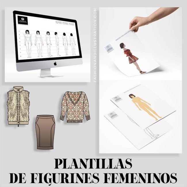 Figura humana mujer para crear colecciones de moda por Paola Castillo