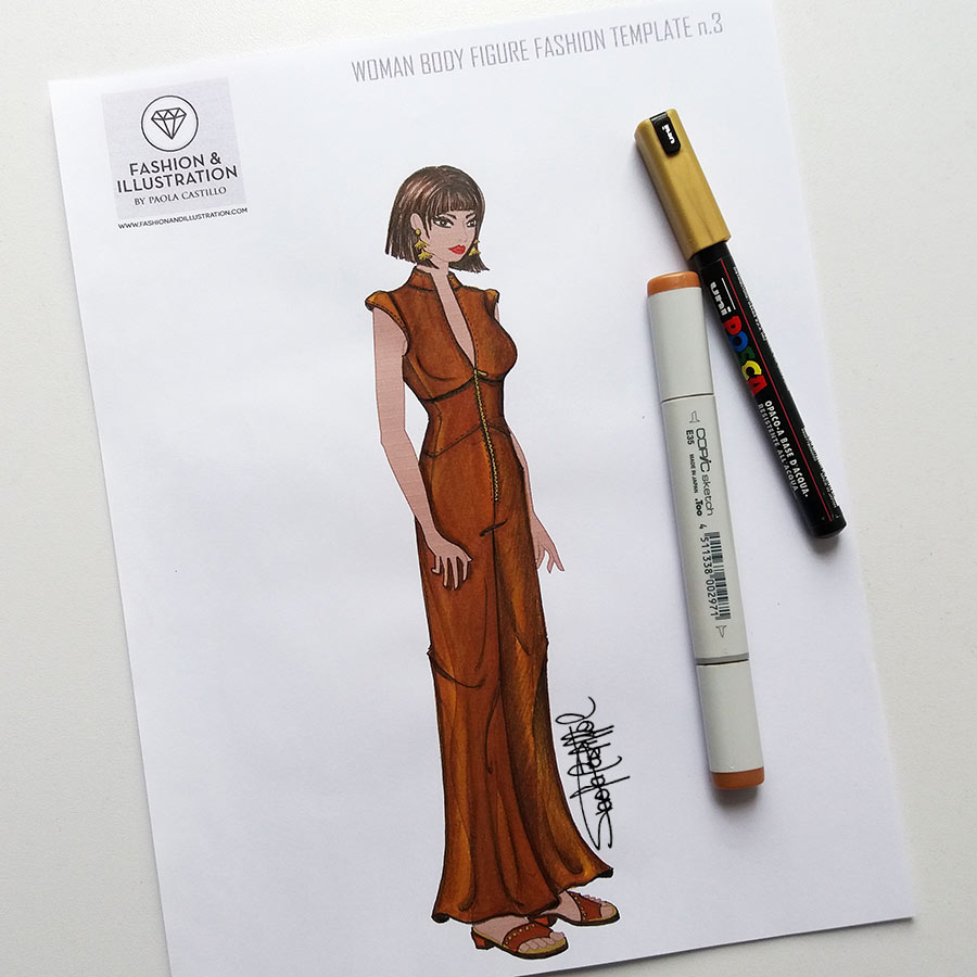 Female Fashion Illustration Croquis Template