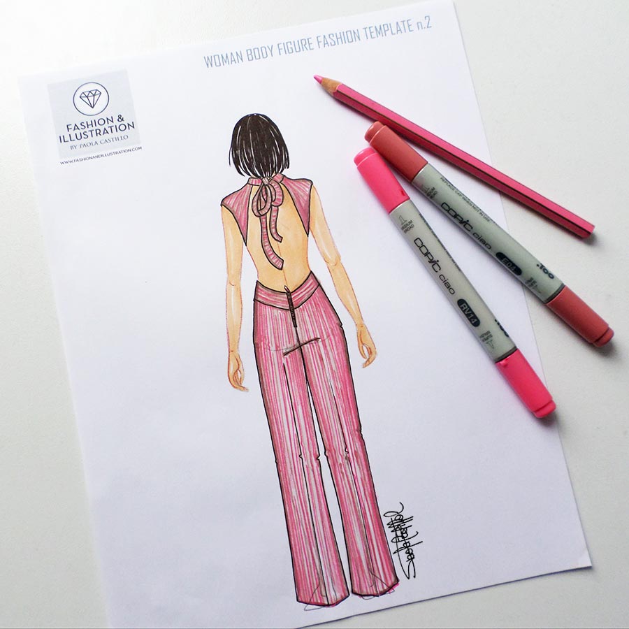 Figurino Moda a Mano Libera Come Disegno 5 Pose Fashion Design