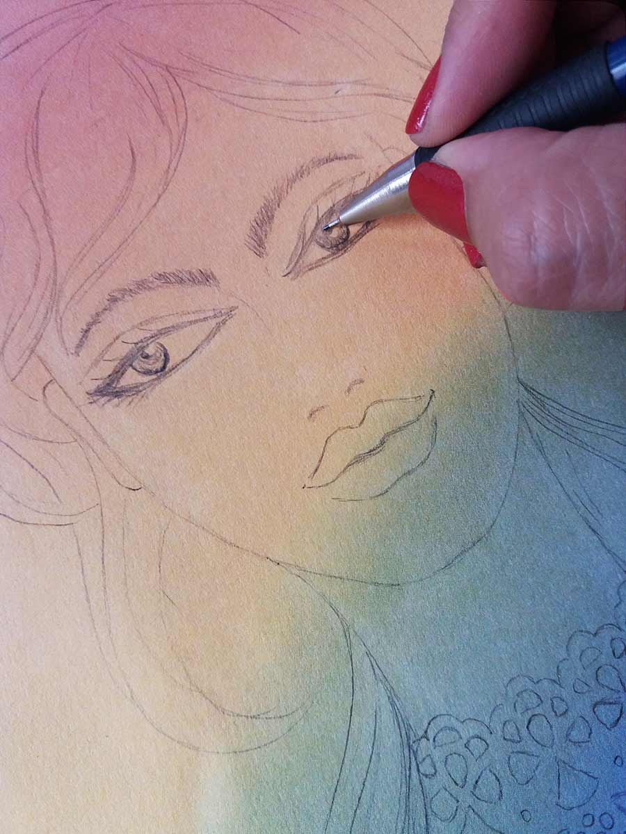 Como dibujar una cara femenina 1 by Paola Castillo