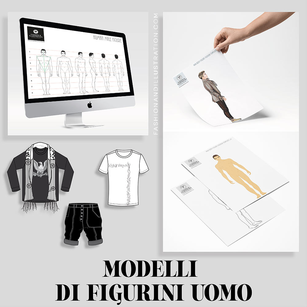 Figurino Moda a Mano Libera Come Disegno 5 Pose Fashion Design